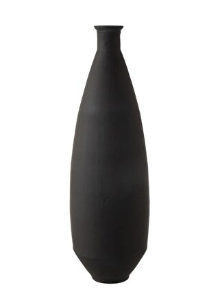 Vazo Oval Cam Mat Siyah