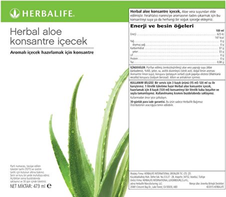 Herbalife Aloe Vera Suyu Klasik 473 ML