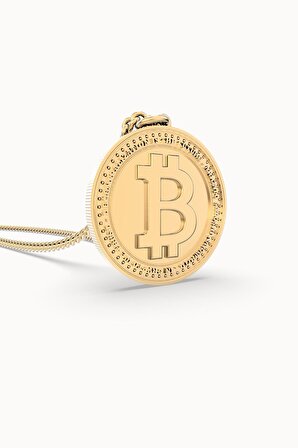 Chocli 18 Ayar Altın Kaplama Bitcoin Ayarlanabilir Kolye
