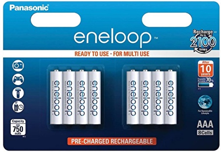 Panasonic Eneloop 750 Mah AAA 8li Paket BK-4MCCE/8BE