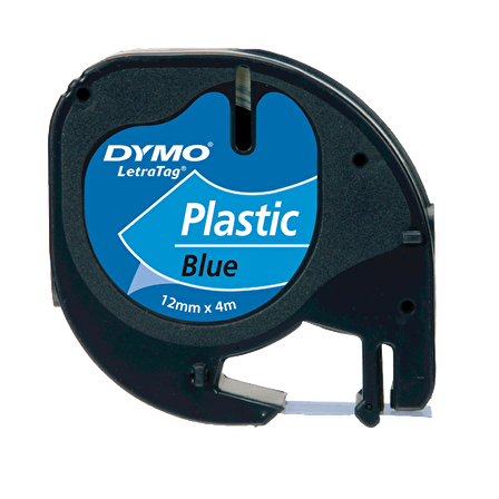 Dymo Letratag Şerit Plastik 12MMx4 MT Mavi 91205