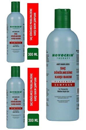 Novocrin Placenta Tüm Saçlar İçin Dökülme Karşıtı Şampuan 3x300 ml