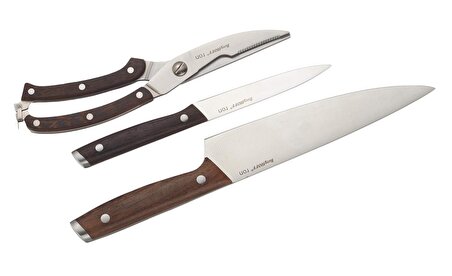 Berghoff 3900150 Ron Karma Bıçak Seti 3'lü Kahverengi 