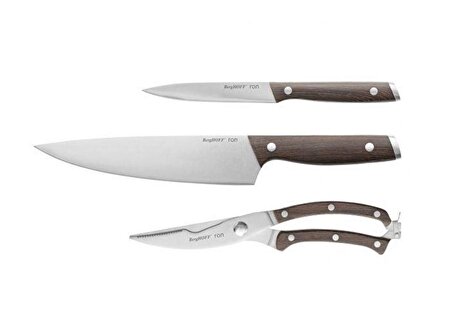 Berghoff 3900150 Ron Karma Bıçak Seti 3'lü Kahverengi 