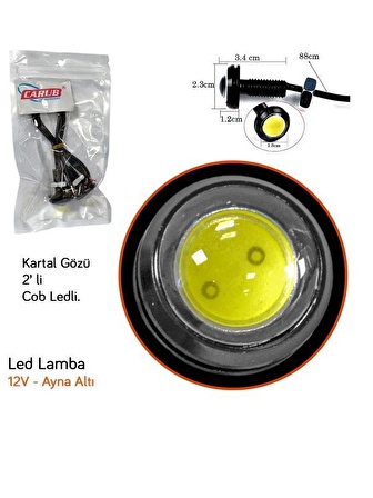 CARUB Lamba Ayna altı 22mm C.O.B Led 12V Tk Beyaz