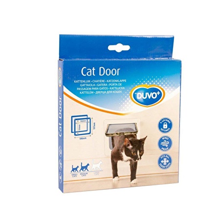 Duvo+ Cat Door Beyaz Kedi Kapısı 19x19,7 cm