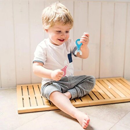 Çocuk Diş Fırçası U Şeklinde Pratik Bebek Diş Fırçası Saplı 2-6 Yaş PEMBE 360 Derece Dönebilen