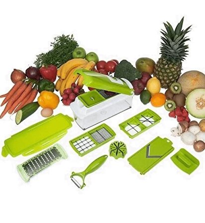 QASUL Tüm Meyve Sebze Kesme Rendeleme Doğrayıcı Pratik Mutfak Makinesi Foksiyonel Pratik Çeyizlik 