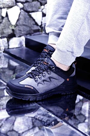 OUTDOOR Erkek Günlük Ayakkabı Kaymaz Kauçuk Taban Suya Dayanıklı 3 Renk Siyah, Siyah Haki, Siyah Füme BP-DKRS-113