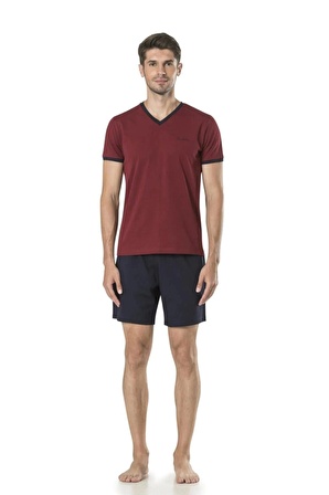 Pierre Cardin Çeyizlik Triko Ropdöşambr Ve Pijama 5'li Takım 5595 - Bordo