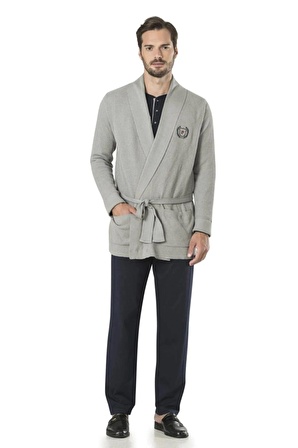 Pierre Cardin Çeyizlik Triko Ropdöşambr Ve Pijama 5'li Takım 5595 - Gri