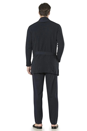 Pierre Cardin Çeyizlik Triko Ropdöşambr Ve Pijama 5'li Takım 5595 - Lacivert