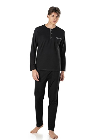 Pierre Cardin Penye Pijama ve Robdöşambr 5'li Çeyiz Seti 5560 - Siyah