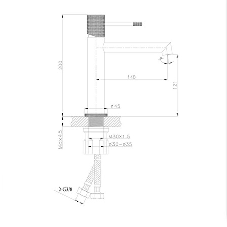 FM-2115 Siyah Lavabo Bataryası FM-2115