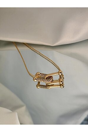 Tiffany Model Altın Kaplama Gold Zincir Çelik Kolye