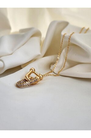 Tiffany Model Altın Kaplama Gold Zincir Çelik Kolye