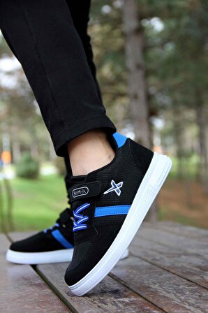 Çocuk Spor Ayakkabı Bantlı Kolay Kullanımlı Hafif Ve Esnek Siyah Pembe Beryaz Mavi Füme BP-SCRX-222