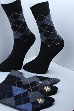 4 Çift Kışlık Kalın Erkek Desenli Çorap