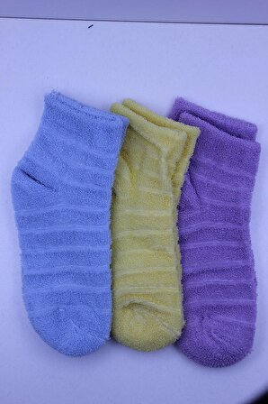 4 Çift Kız Çocuk 7-9 Yaş Arası Havlu Kışlık Çorap