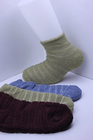 4 Çift Kız Çocuk 9-11 Yaş Arası Havlu Kışlık Çorap
