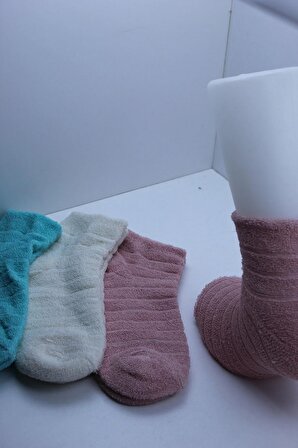 4 Çift Kız Çocuk 11-14 Yaş Arası Havlu Kışlık Çorap