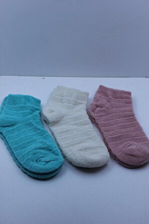 4 Çift Kız Çocuk 11-14 Yaş Arası Havlu Kışlık Çorap