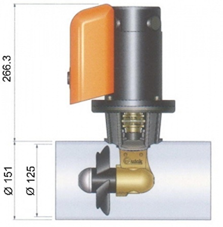 Quick Baş Manevra Pervanesi Tek Pervane 40kgf 12V DC  Ø 140 mm Tünel Esnek Kaplin İle Donatılmıştır