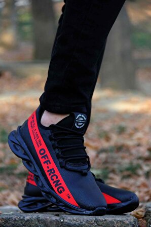 Rahat, Hafif Ve Esnek Günlük Suya Dayanıklı Erkek Spor Ayakkabı Kırmızı, Beyaz, Siyah Ve Siyah beyaz BP-9001-02