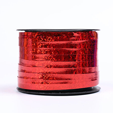 Kırmızı Renk Metalik / Metalize Rafya İp (90 metre) (1 Adet)