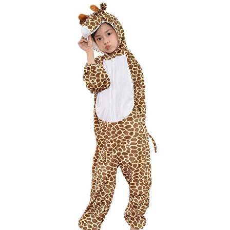 Çocuk Zürafa Kostümü (80 cm) (2- 3 Yaş) - Kahverengi