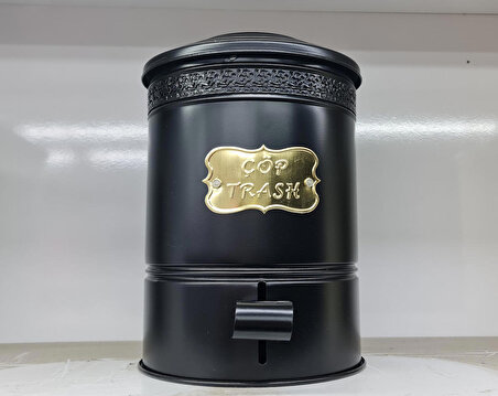 Metal Pedallı Mutfak Banyo 5 litre Çöp Kovası Siyah
