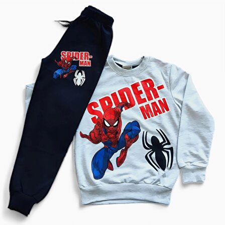 Spider-Man Baskılı Gri Renk Erkek Çocuk Takım
