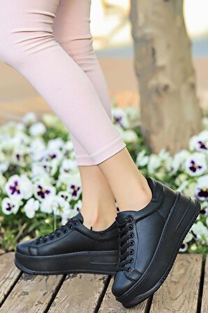 Papuçcity Yldz Kadın Yüksek Taban Günlük Sneaker Spor Ayakkabı 
