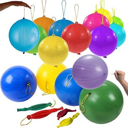 Punch Balon Lastikli Renkli Baskılı Balon - 5 Adet