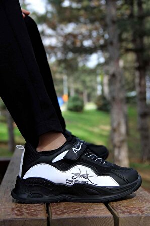 Çocuk Spor Ayakkabı Bantlı Kolay Kullanımlı Hafif Ve Esnek Siyah Pembe Beryaz Mavi Füme Turuncu Pudra BP-PVLN-2023