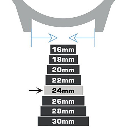 24mm Siyah Floter Hakiki Deri Saat Kordonu Kayış