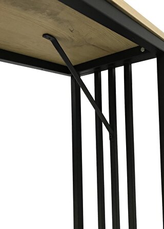 Bar Tipi Masa Bar Masası Metal Ayaklı Masa-Meşe-Ücretsiz Kargo