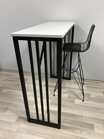 Bar Tipi Masa Bar Masası Metal Ayaklı Masa-Beyaz-Ücretsiz Kargo