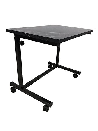 Laptop Sehpası ve Masası Yükseklik Ayarlı Tekerlekli Siyah