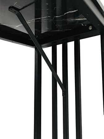 Bar Tipi Masa Bar Masası Metal Ayaklı Masa-Siyah-Ücretsiz Kargo
