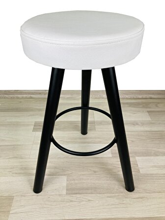 Banco Bar Sandalyesi, Taburesi Ada Mutfaklar için 65cm Beyaz Deri