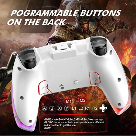 Konsol Plus P07 Wireless Game Pad BEYAZ RGB PS4/PS3/ANDROİD/IOS/TV/NS Uyumlu