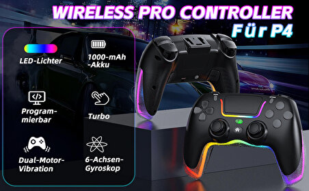 Konsol Plus P07 Wireless Game Pad BEYAZ RGB PS4/PS3/ANDROİD/IOS/TV/NS Uyumlu