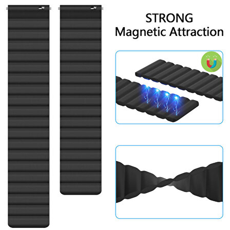 Megafox Amazfit GTS 3 Uyumlu Mıknatıslı Suni Deri Baklalı Manyetik Tasarımlı Çift Renkli Kordon