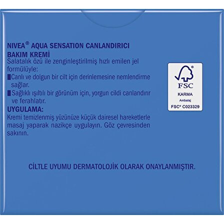 Nivea Aqua Sensation Canlandırıcı Bakım Kremi Yüz 50ml