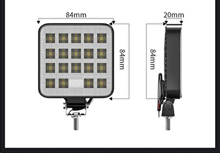 19 LED Kare Off Road Tekne Çalışma Lambası Spot Lambası Işık Araba 6500K