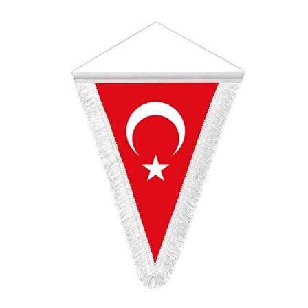 Saçaklı Türk Bayrağı 10 Adet Üçgen Saçaklı Türk Bayrağı 20x30