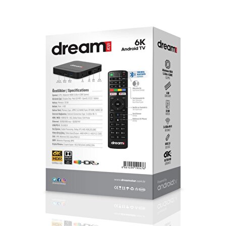 Dreamstar i4 Android 12 Android Tv Box | 6K Çözünürlük | 4-32