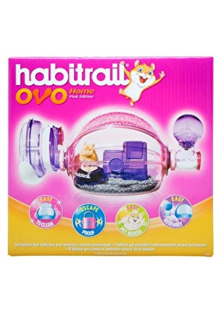 Habitrail Hagen Ovo Home Hamster Kafesi Pembe 28x56x26 cm