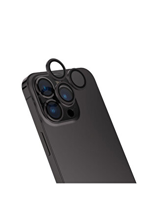 Apple iPhone 15 Pro Max için CL-13 Kamera Lens Koruyucu Siyah